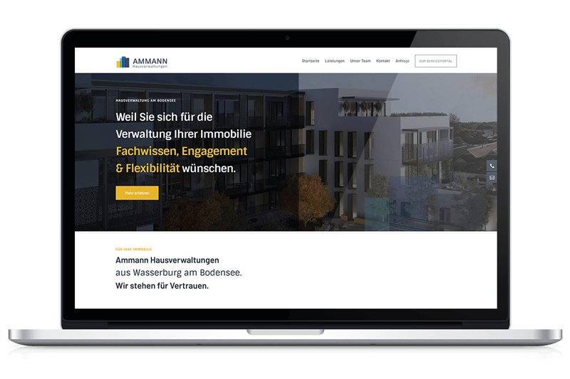 Webdesign für Ammann Hausverwaltungen aus Wasserburg am Bodensee